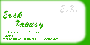 erik kapusy business card